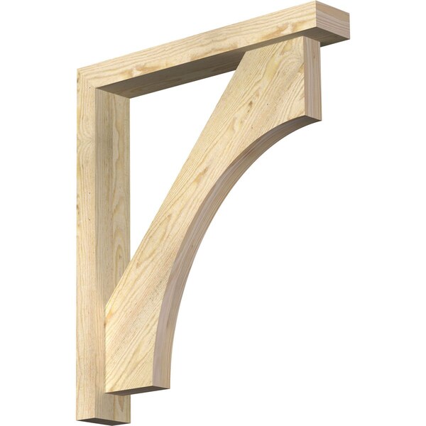 Ekena Millwork Westlake Block Rough Sawn Bracket w/ Offset Brace, Douglas Fir, 4"W x 24"D x 28"H BKT0402X24X28WTL05RDF - main